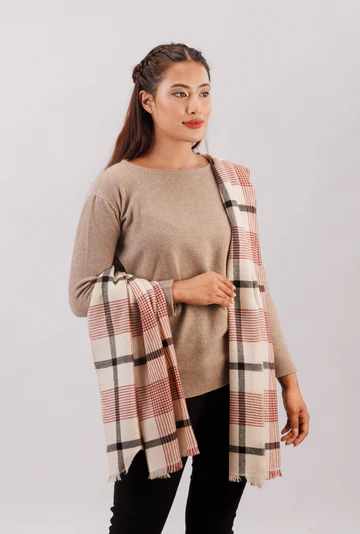 3 Colored Checked Stole
